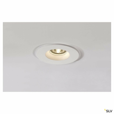 SLV PLASTRA Downlight, GU10, rund, weisser Gips