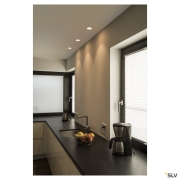 PLASTRA Downlight, GU10, rund, weisser Gips