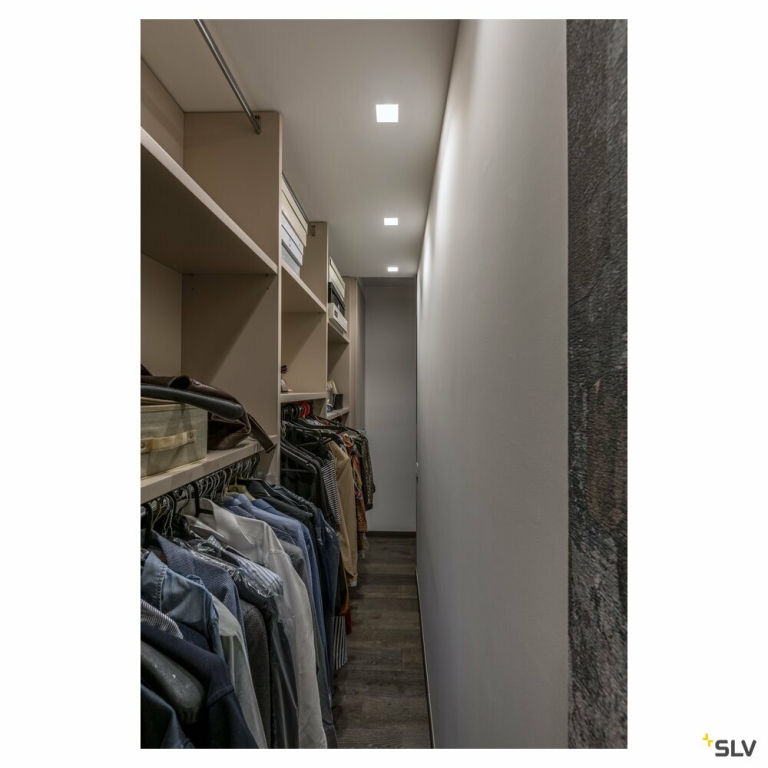 SLV PLASTRA Downlight, GU10, eckig weisser Gips