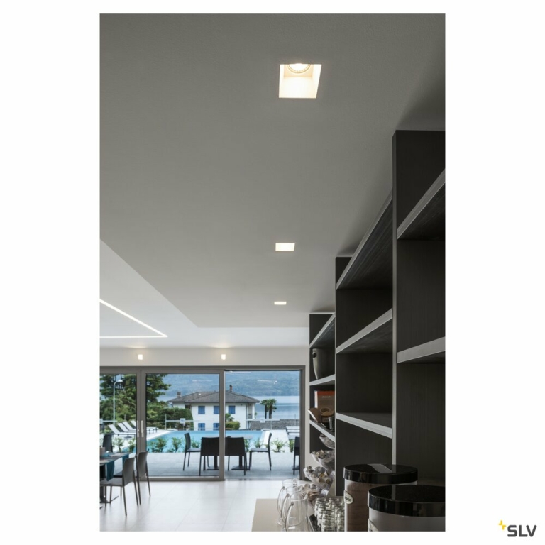 SLV PLASTRA Downlight, GU10, eckig weisser Gips