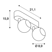 LIGHT EYE 2 GU10 Wand- und Deckenleuchte, kupferfarben, GU10, max. 2x50W