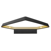 BIG CARISO LED Wandleuchte 1, schwarz/ messing 2x 9W LED, 3000K