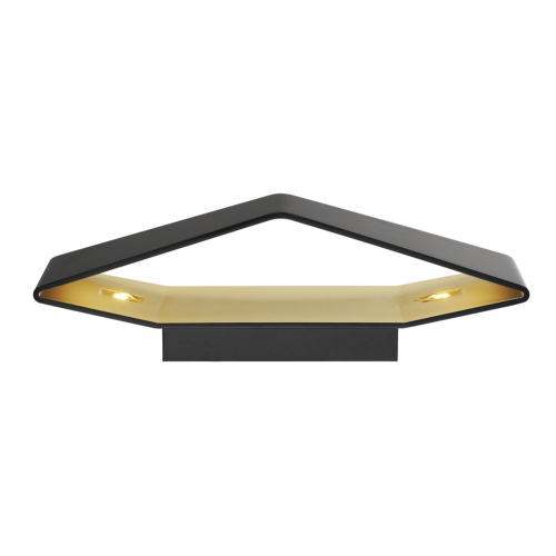 SLV BIG CARISO LED Wandleuchte 2, schwarz/ messing 2x 9W LED, 3000K