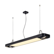 AIXLIGHT R2 OFFICE LED, Pendelleuchte, schwarz, LED + 2xES111, max. 75W, 122,5cm