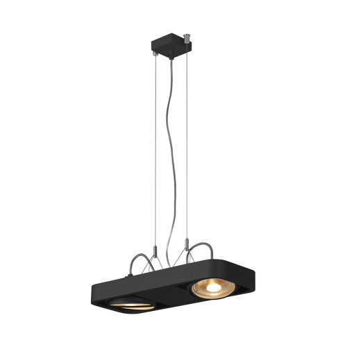 SLV AIXLIGHT R2 DUO GU10 111mm, Pendelleuchte, halbrund, schwarz