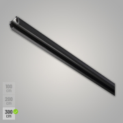 S-TRACK 3-Phasen Stromschiene 3m schwarz Aufbauschiene