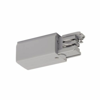 Einspeiser für S-TRACK 3P.- Schiene, R-Version, silbergrau