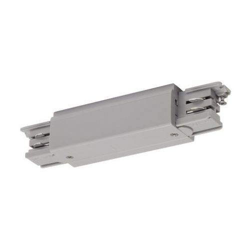 SLV Längsverbinder mit Einspeise- möglichkeit für S-TRACK 3P.- Schiene, silbergrau
