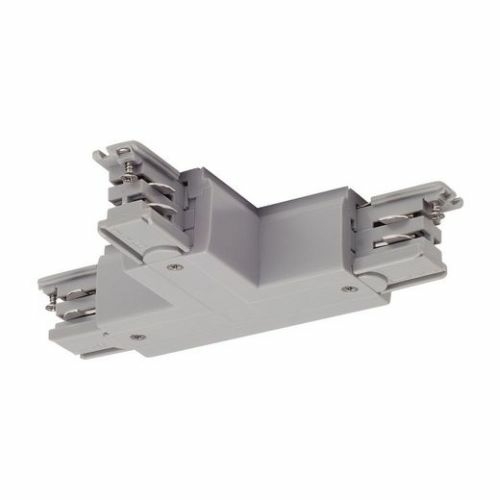 SLV T-Verbinder für S-TRACK 3P.- Schiene, Erde, L-Version, silbergrau