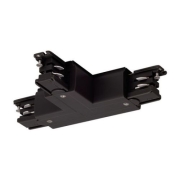 T-Verbinder rechts Erde innen schwarz mit Einspeisemöglichkeit für S-TRACK 3-Phasen Aufbauschiene