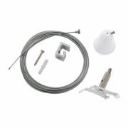 Drahtseilabhängung-Set mit Kabel für S-TRACK 3P.-Schie- ne, weiss, 5m