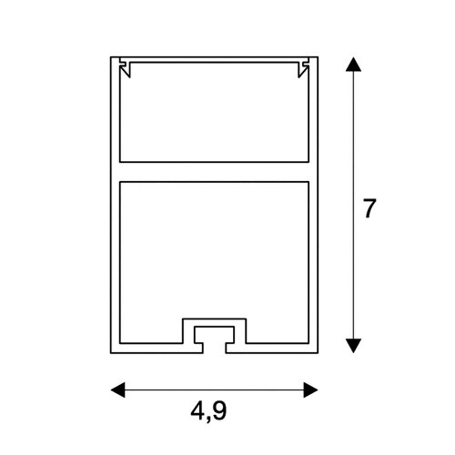 SLV GLENOS Profi-Profil 4970-200, mit Cover, mattschwarz, 2m