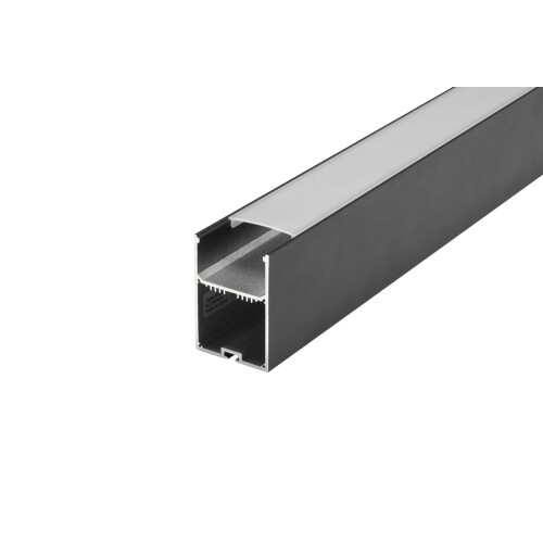 SLV GLENOS Profi-Profil 4970-200, mit Cover, mattschwarz, 2m