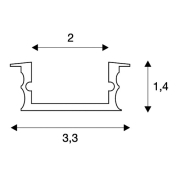 GLENOS Linear-Einbau-Profil, 3314-100, 1m, alu eloxiert