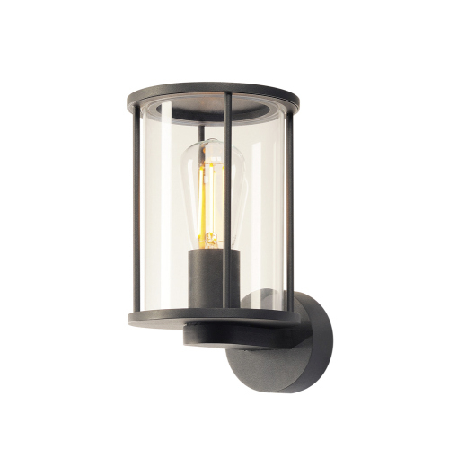 SLV OUTDOOR LANTERN Wandleuchte, rund, anthrazit, klares Glas