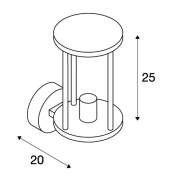 OUTDOOR LANTERN Wandleuchte, rund, anthrazit, klares Glas