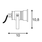 DASAR PROJECTOR LED PRO, Edelstahl 316, 6W, 3000K, 230V