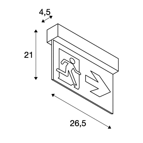 SLV P-LIGHT Emergency Exit sign small ceiling/wall, white