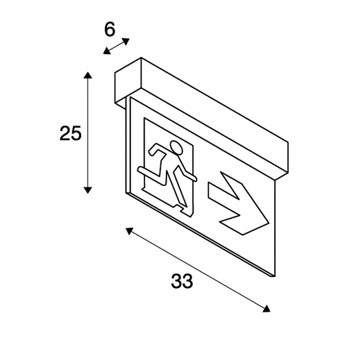 SLV P-LIGHT Emergency Exit sign big ceiling/wall, white