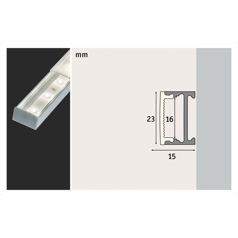 Paulmann Square Profil mit Diffusor 2m