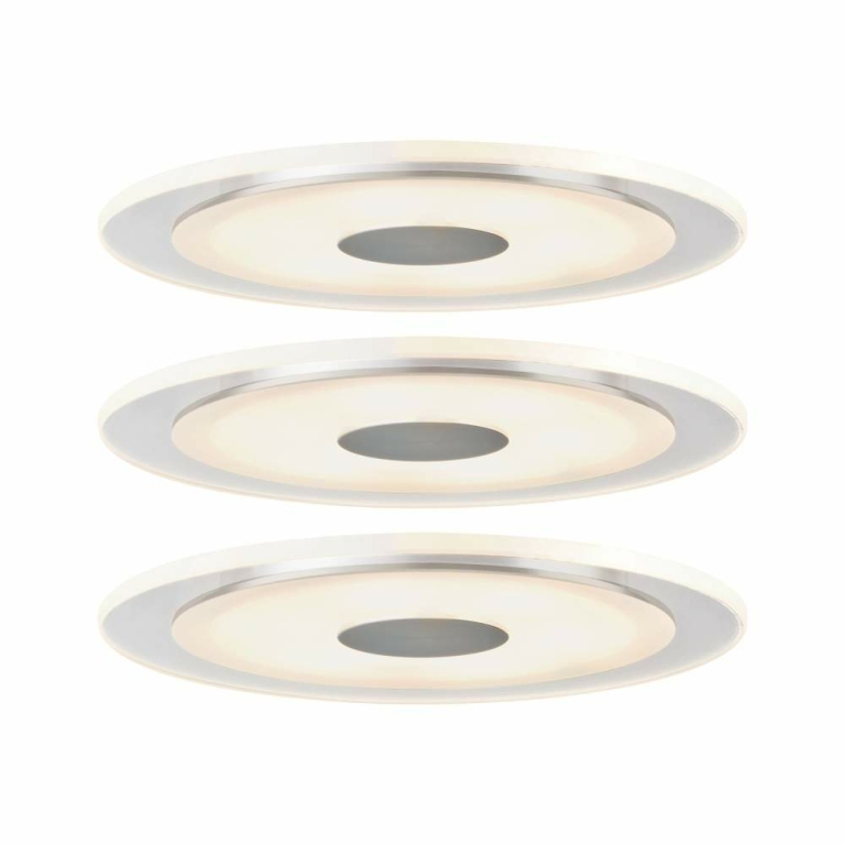 Paulmann Premium LED Einbauleuchte 3er Set Whirl Basisset rund dimmbar 150mm 3x6W 3x450lm 230V 3000K Alu gedreht/Satin