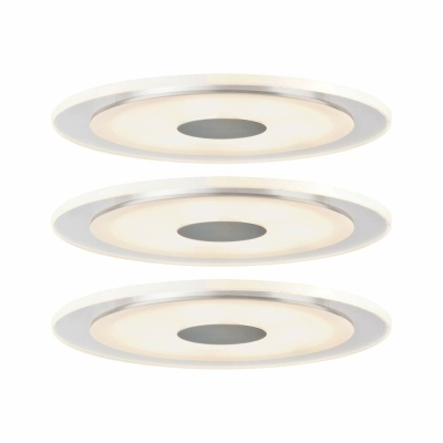 Paulmann Premium LED Einbauleuchte 3er Set Whirl Basisset rund dimmbar 150mm 3x6W 3x450lm 230V 3000K Alu gedreht/Satin