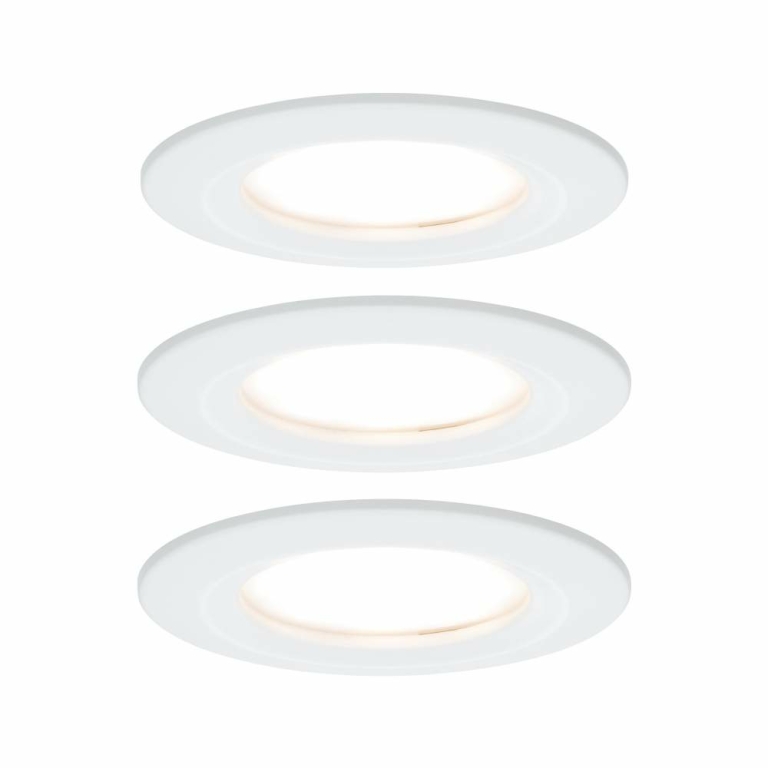 Paulmann LED Einbauleuchte Nova Coin Basisset 3er Set rund 6W IP44 Weiß matt dimmbar 2700K 230V