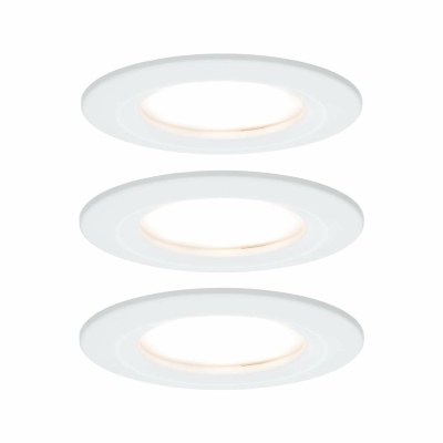Paulmann LED Einbauleuchte Nova Coin Basisset 3er Set rund 6W IP44 Weiß matt dimmbar 2700K 230V