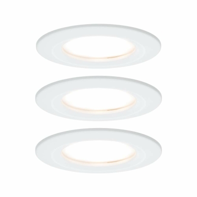 Paulmann LED Einbauleuchte Nova Coin Basisset 3er Set rund 6W IP44 Weiß matt dimmbar 2700K 230V