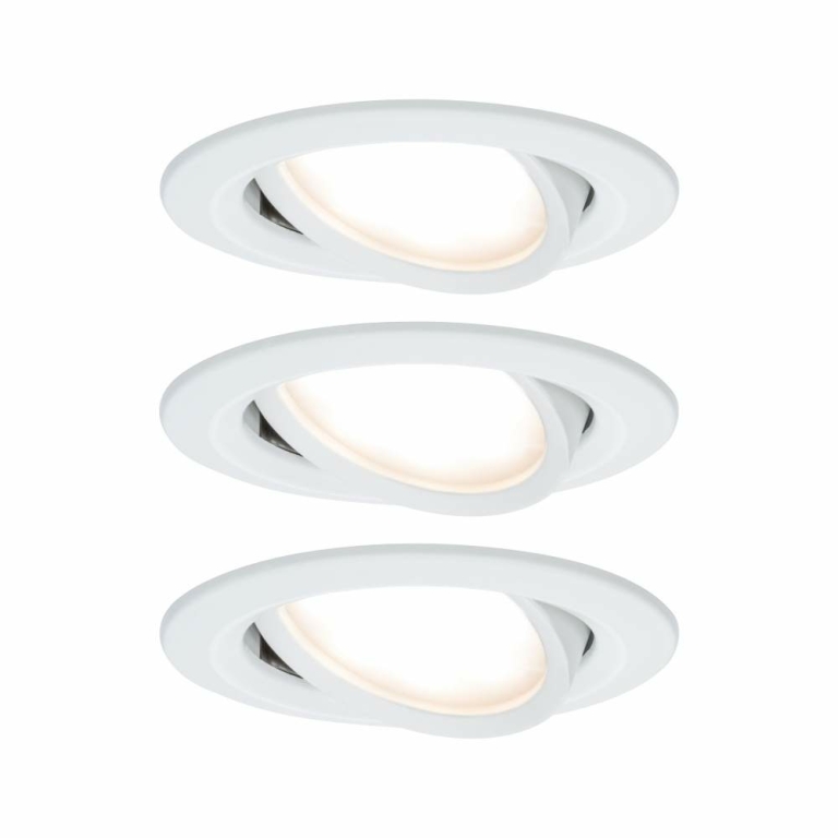 Paulmann LED Einbauleuchte Nova Plus Coin Basisset 3er Set rund 6W IP23 Weiß matt schwenkbar dimmbar 230V