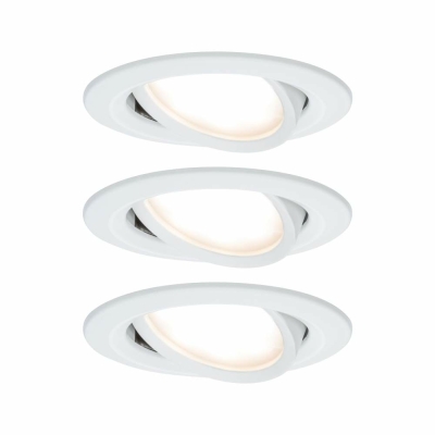 Paulmann LED Einbauleuchte Nova Plus Coin Basisset 3er Set rund 6W IP23 Weiß matt schwenkbar dimmbar 230V