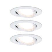 LED Einbauleuchte Nova Plus Coin Basisset 3er Set rund 6W IP23 Weiß matt schwenkbar dimmbar 230V
