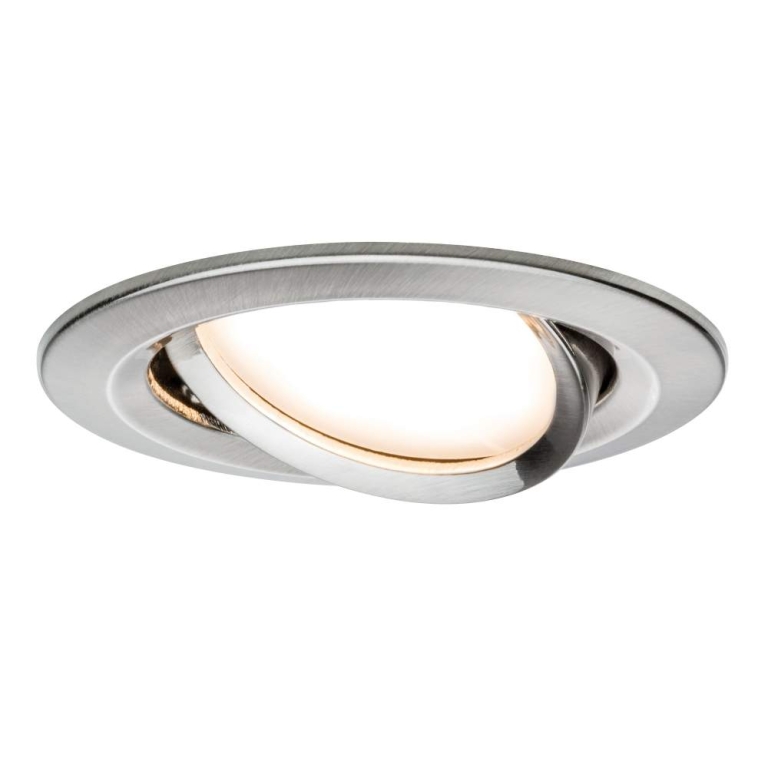 Paulmann LED Einbauleuchte Nova Plus Coin Basisset 3er Set rund 6W IP23 Eisen gebürstet schwenkbar dimmbar 230V
