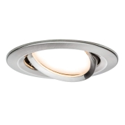 LED Einbauleuchte Nova Plus Coin Basisset 3er Set rund 6W IP23 Eisen gebürstet schwenkbar dimmbar 230V