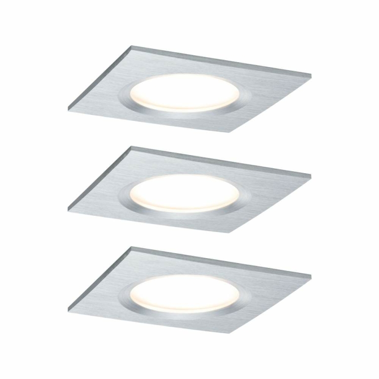 Paulmann 93895 LED Einbauleuchte Nova 3er Basisset eckig Coin Plus | gedreht Set Alu Lampen1a