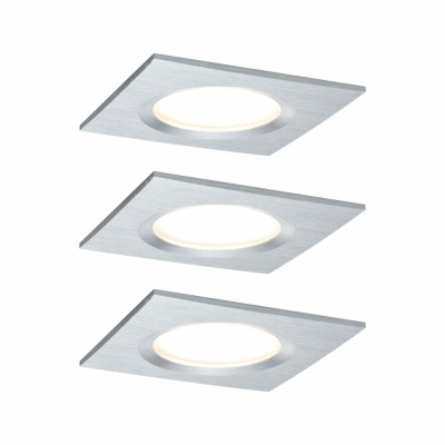 Einbauleuchte LED Coin Slim IP44 eckig 6,8W Alu