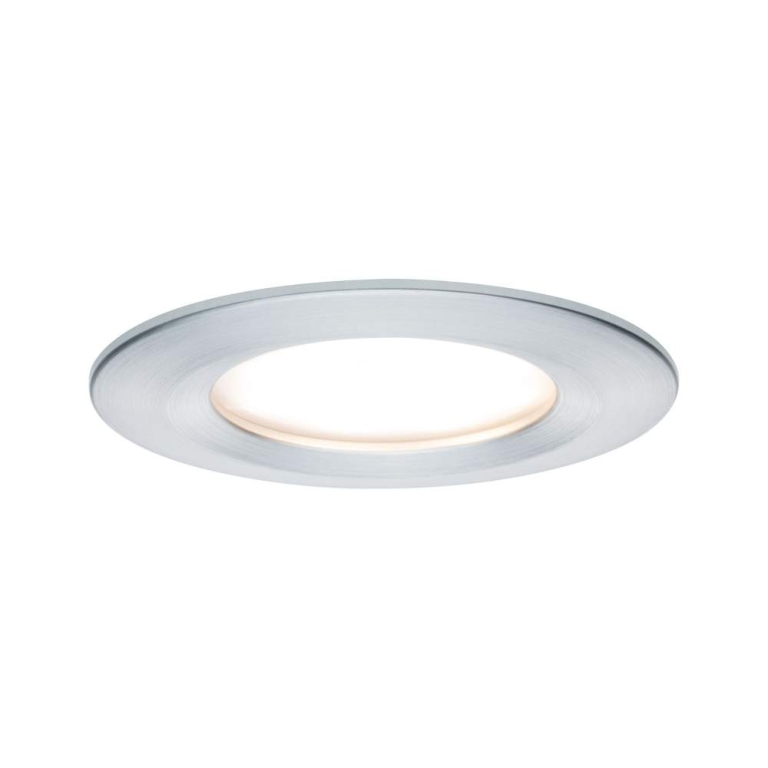 Paulmann LED Einbauleuchte Nova Plus Coin Basisset 3er Set Alu gedreht rund IP44 dimmbar 230V