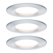 LED Einbauleuchte Nova Plus Coin Basisset 3er Set Alu gedreht rund IP44 dimmbar 230V