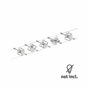 Seilsystem Mac II Basisset GU5,3 max. 5x10W 230/12V Chrom matt