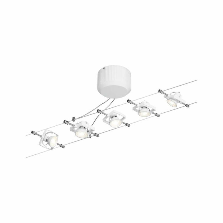 Paulmann Seilsystem Mac II Basisset GU5,3 max. 5x10W 230/12V Weiß