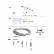 Seilsystem Mac II Basisset GU5,3 max. 5x10W 230/12V Weiß
