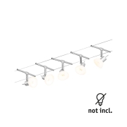 Seilsystem Sheela Basisset GU5,3 max. 5x10W 230/12V Chrom matt/Opal