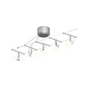 Seilsystem Sheela Basisset GU5,3 max. 5x10W 230/12V Chrom matt/Opal