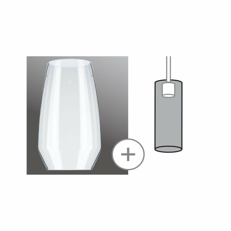 Paulmann URail 2Easy Lampenschirm Vento Klarglas Transparent