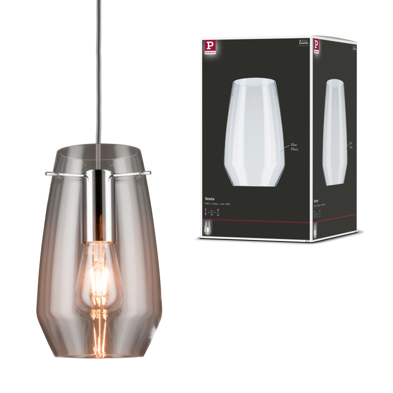 Paulmann URail 2Easy Lampenschirm Vento Klarglas Transparent