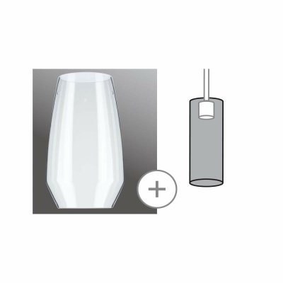Paulmann URail 2Easy Lampenschirm Vento Klarglas Transparent