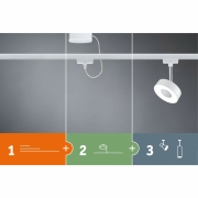 URail 2Easy Basic Pendel weiß chrom E27 max. 20W