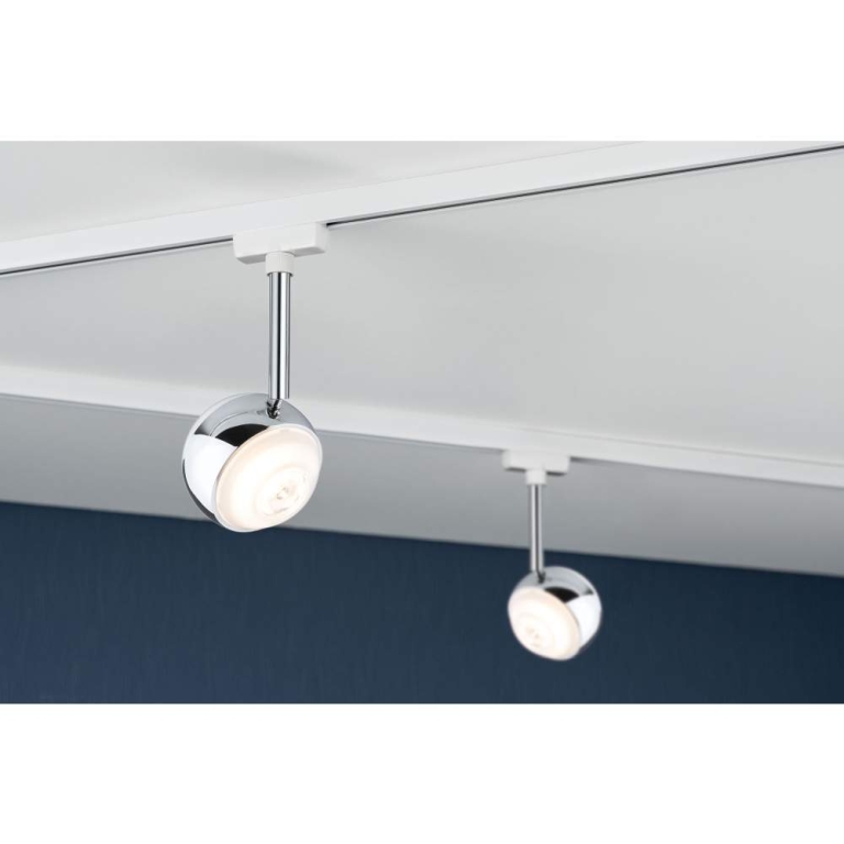 Paulmann URail LED Schienenspot Capsule II 6,3W 439lm 2700K dimmbar weiß chrom (LED fest verbaut)