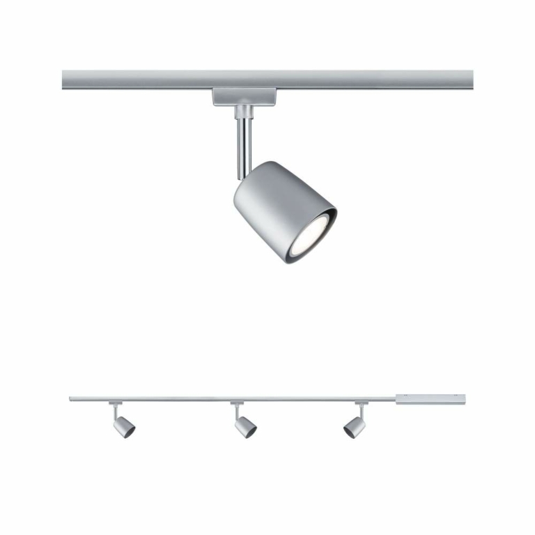 Paulmann URail LED Schienensystem Komplettset Cover Chrom matt inkl. 3 Spots