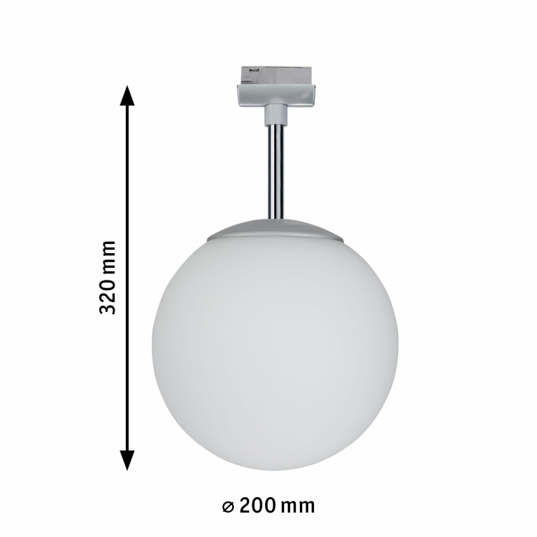 Paulmann URail Schienenspot Ceiling Globe mit Opalglas Schirm E14 max. 10W chrom matt 230V